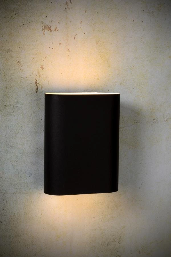 Lucide OVALIS - Lámpara de pared - 2xE14 - Negro - ambiente 2